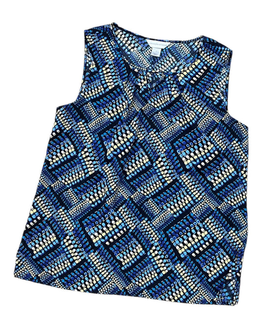 Top Sleeveless By Christopher And Banks In Black & Blue, Size:S