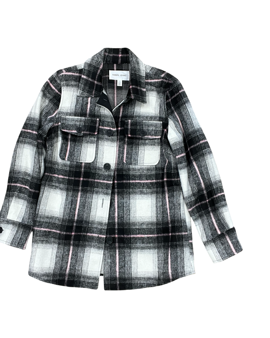 Jacket Shirt By Tribal In Black & White, Size:S