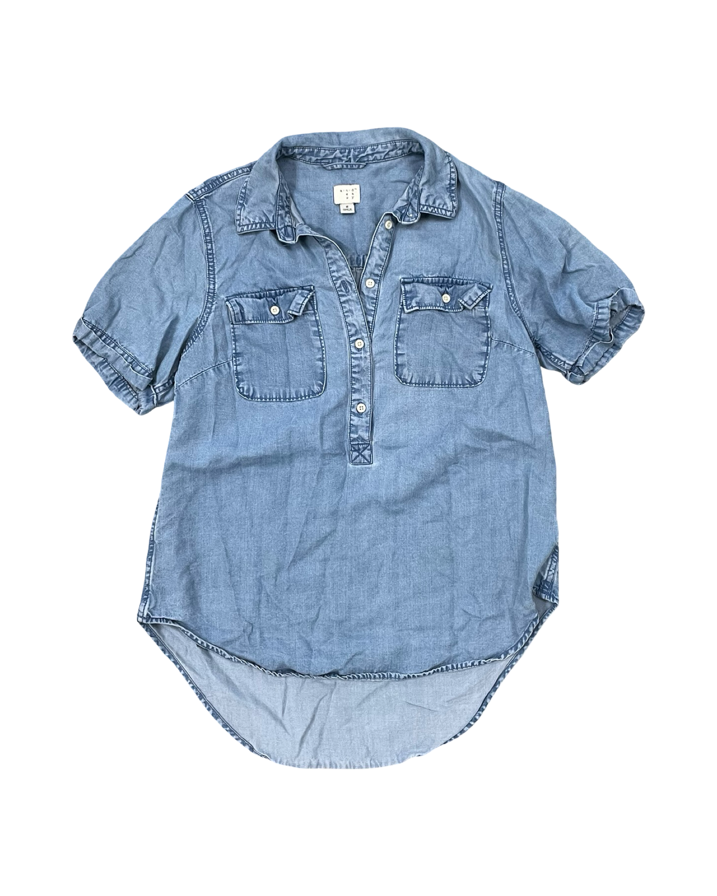 Top Ss By A New Day In Blue Denim, Size:S