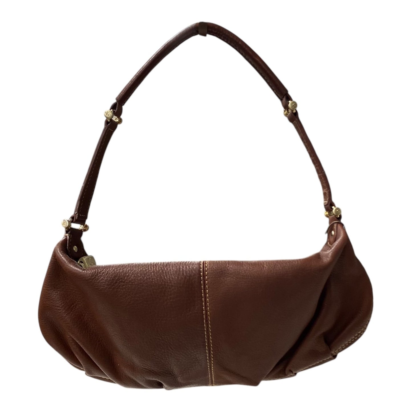 Handbag Leather By Liz Claiborne In Brown, Size:Small