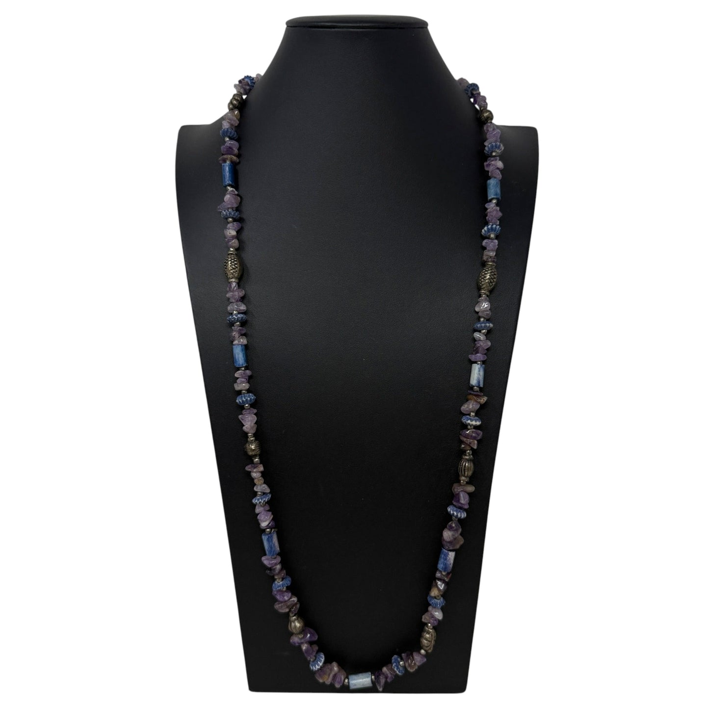 Multi-Stone Beaded Long Necklace