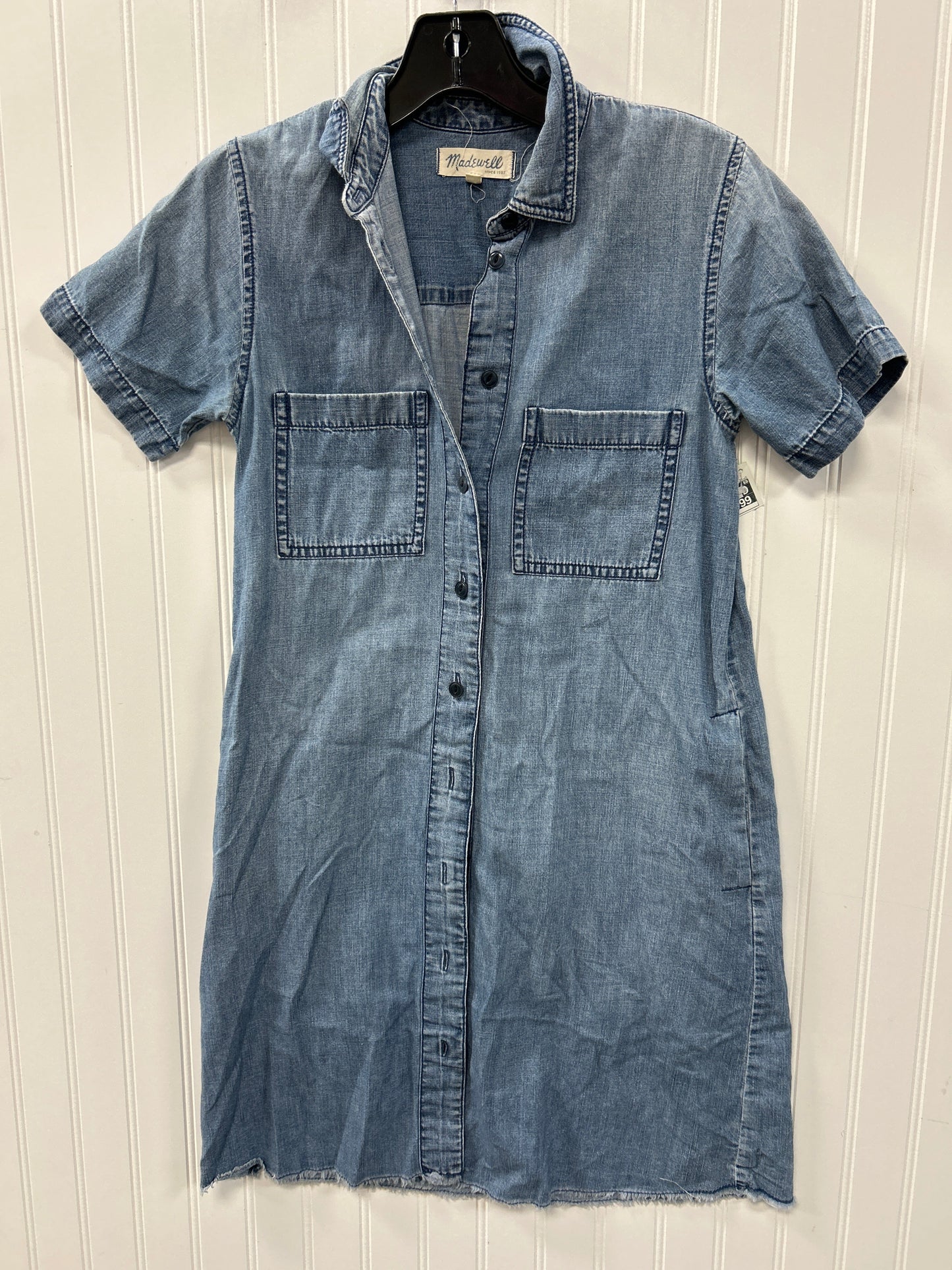 Dress Casual Short By Madewell In Blue Denim, Size:Xs