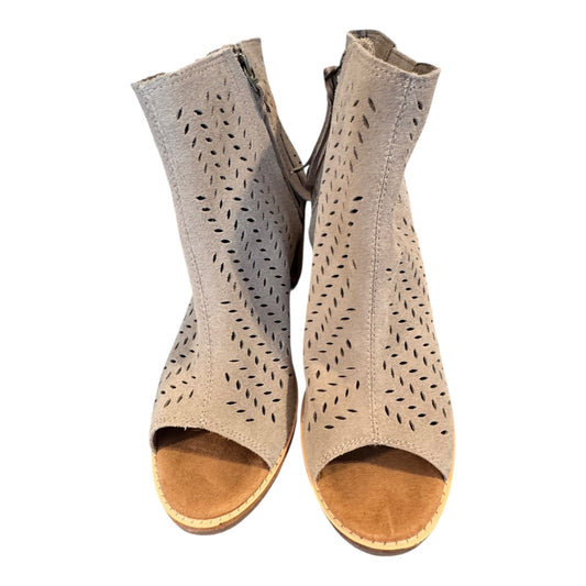 Sandals Heels Block By Toms In Beige, Size:8.5