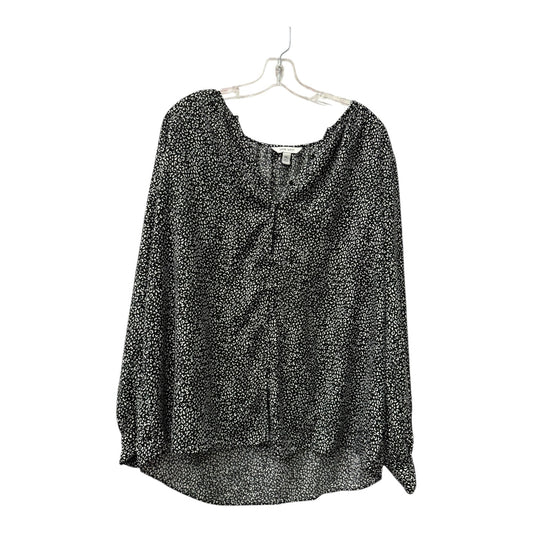 Blouse Ls By Nine West In Black & White, Size:1X