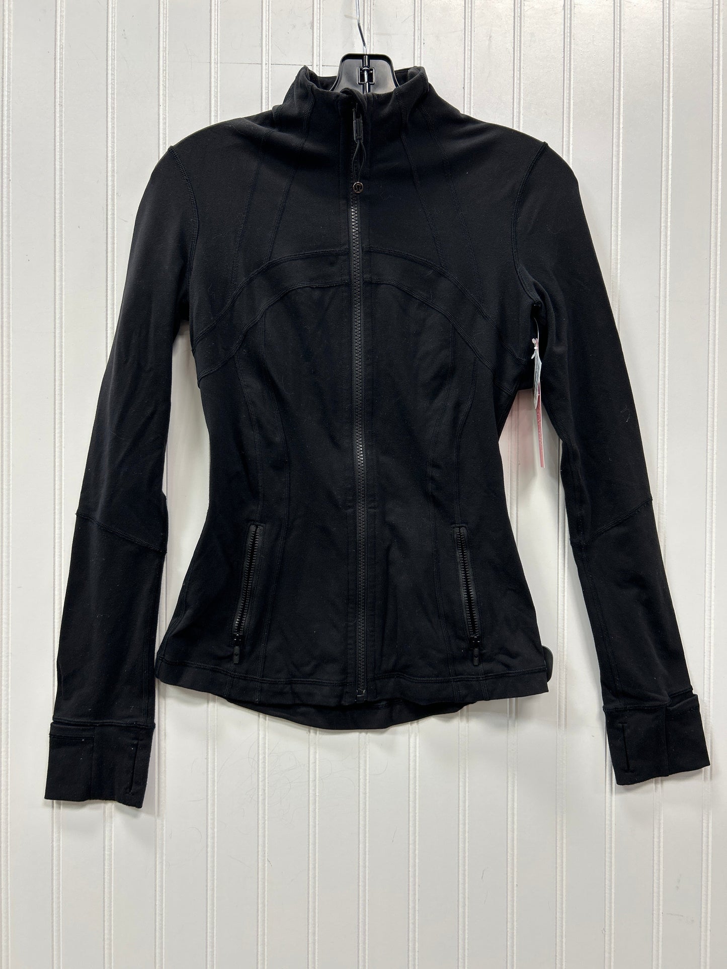 Athletic Jacket By Lululemon In Black, Size:4