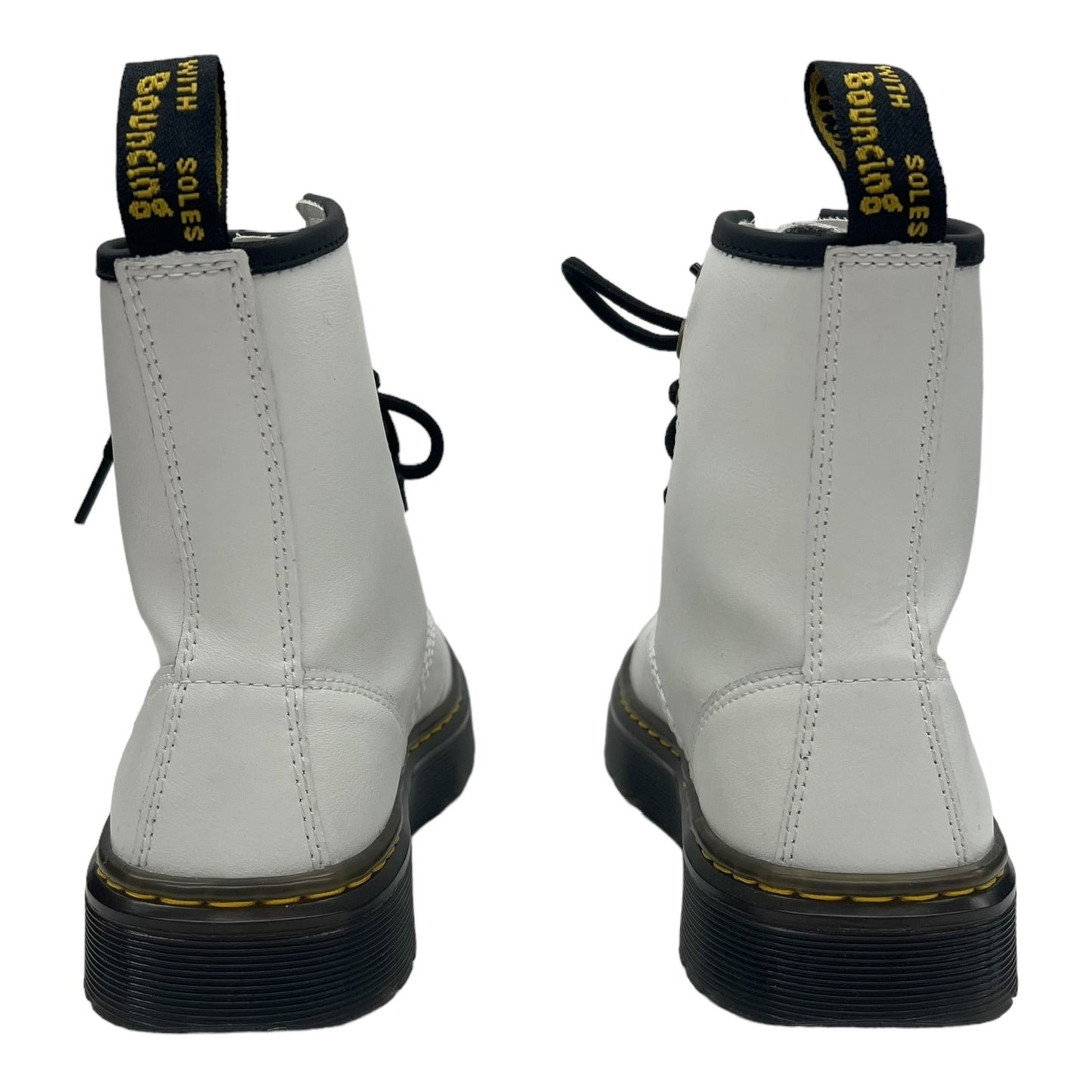 WHITE BOOTS ANKLE FLATS by DR MARTENS Size:5