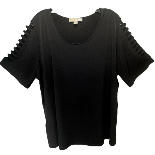 Top Short Sleeve By Michael By Michael Kors In Black, Size: 2x