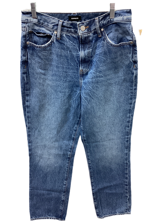 Jeans Wide Leg By Express In Blue Denim, Size:8L