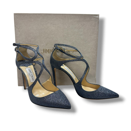 Shoes Luxury Designer By Jimmy Choo In Blue, Size: 9