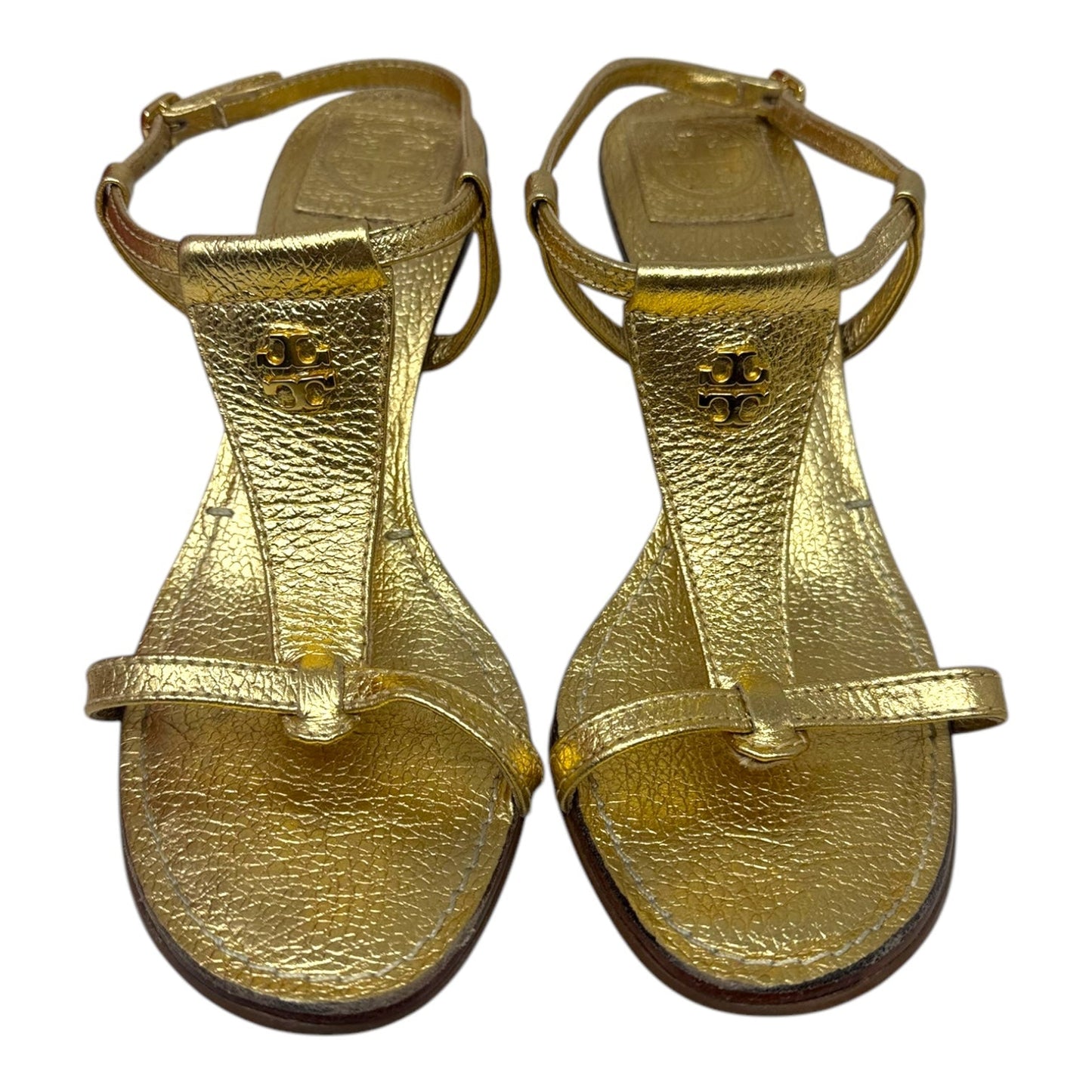 Britton Metallic Sandals Designer By Tory Burch In Gold, Size: 7.5