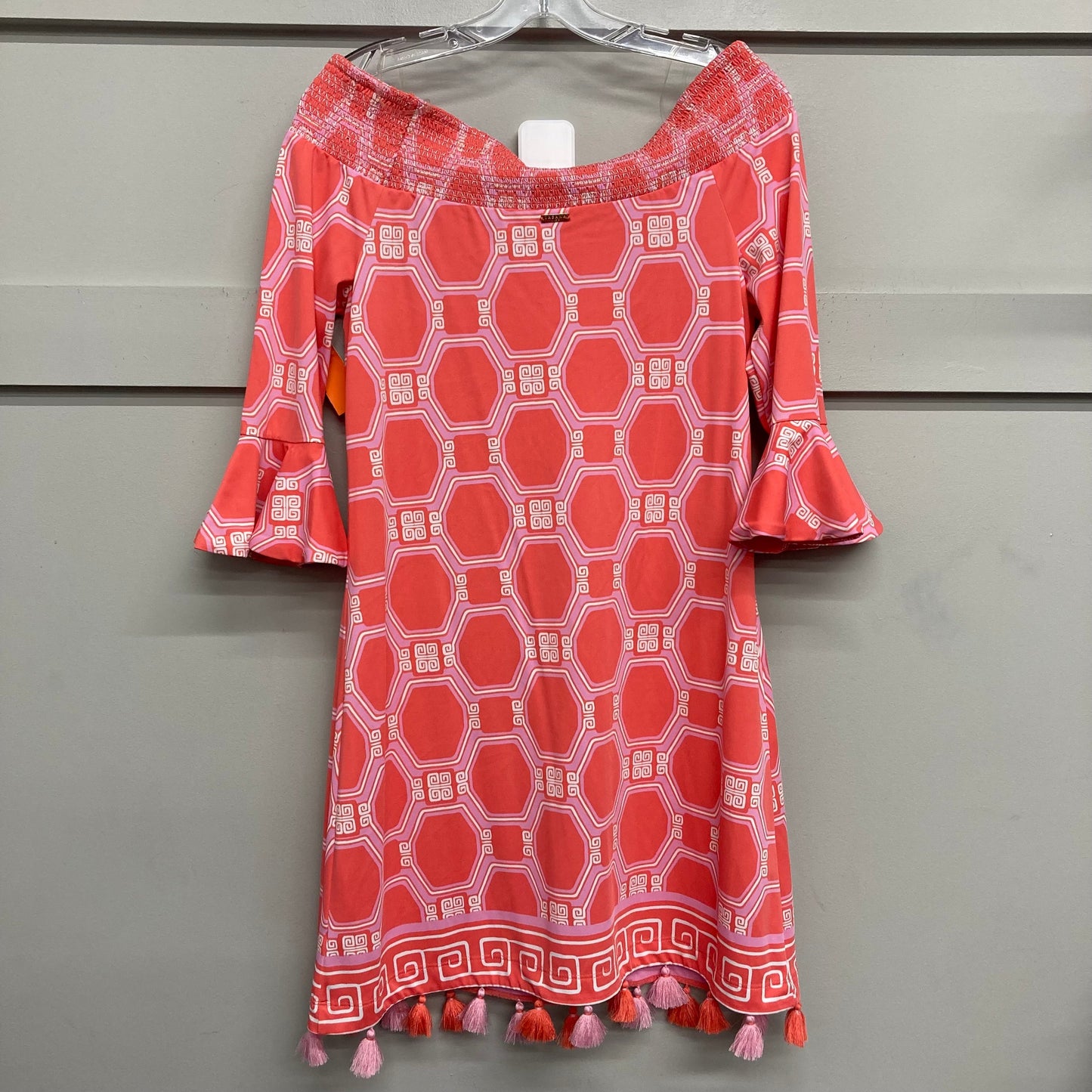 Dress Casual Short By Cabana Life In Orange & Pink, Size:M