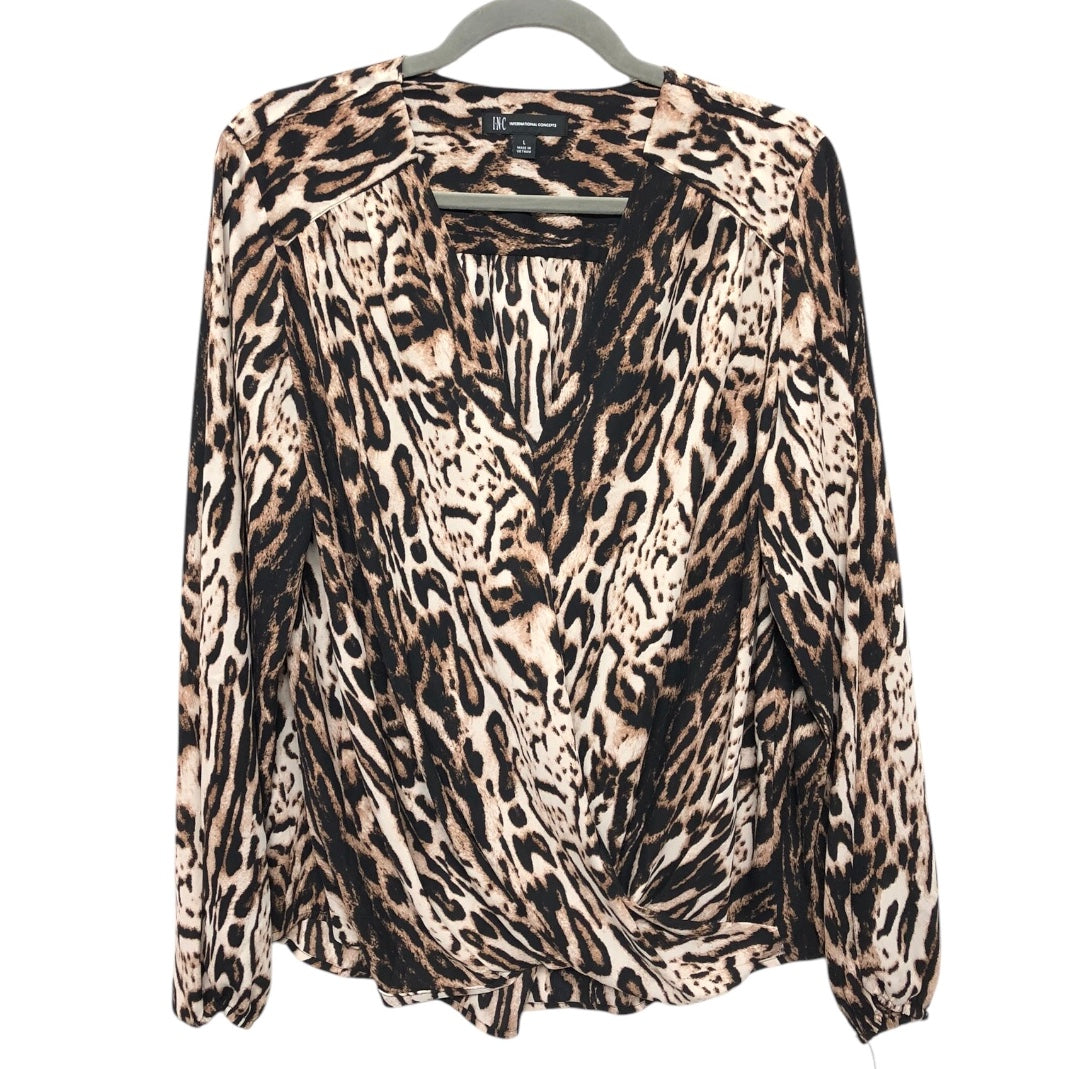 Blouse Ls By Inc In Animal Print, Size:L