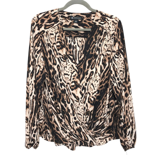 Blouse Ls By Inc In Animal Print, Size:L