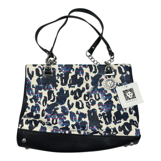 Handbag By Anne Klein In Blue & Cream, Size:Medium