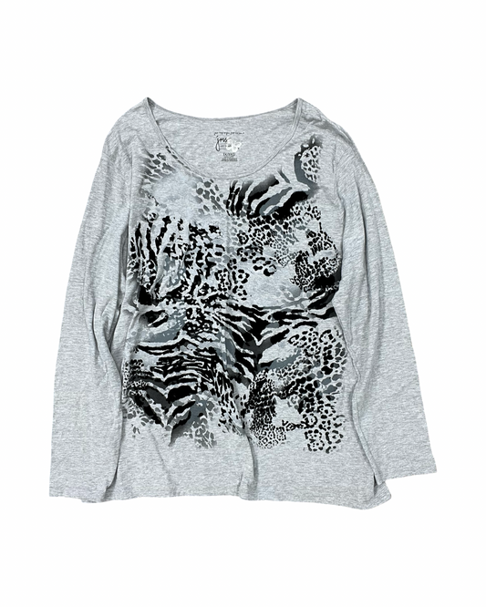 Top Ls By Just My Size In Grey, Size:3X