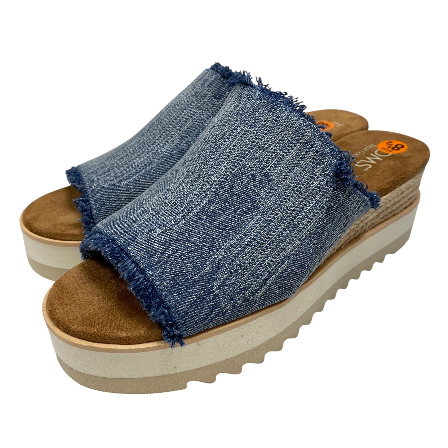 Sandals Heels Wedge By Toms In Blue, Size:8.5