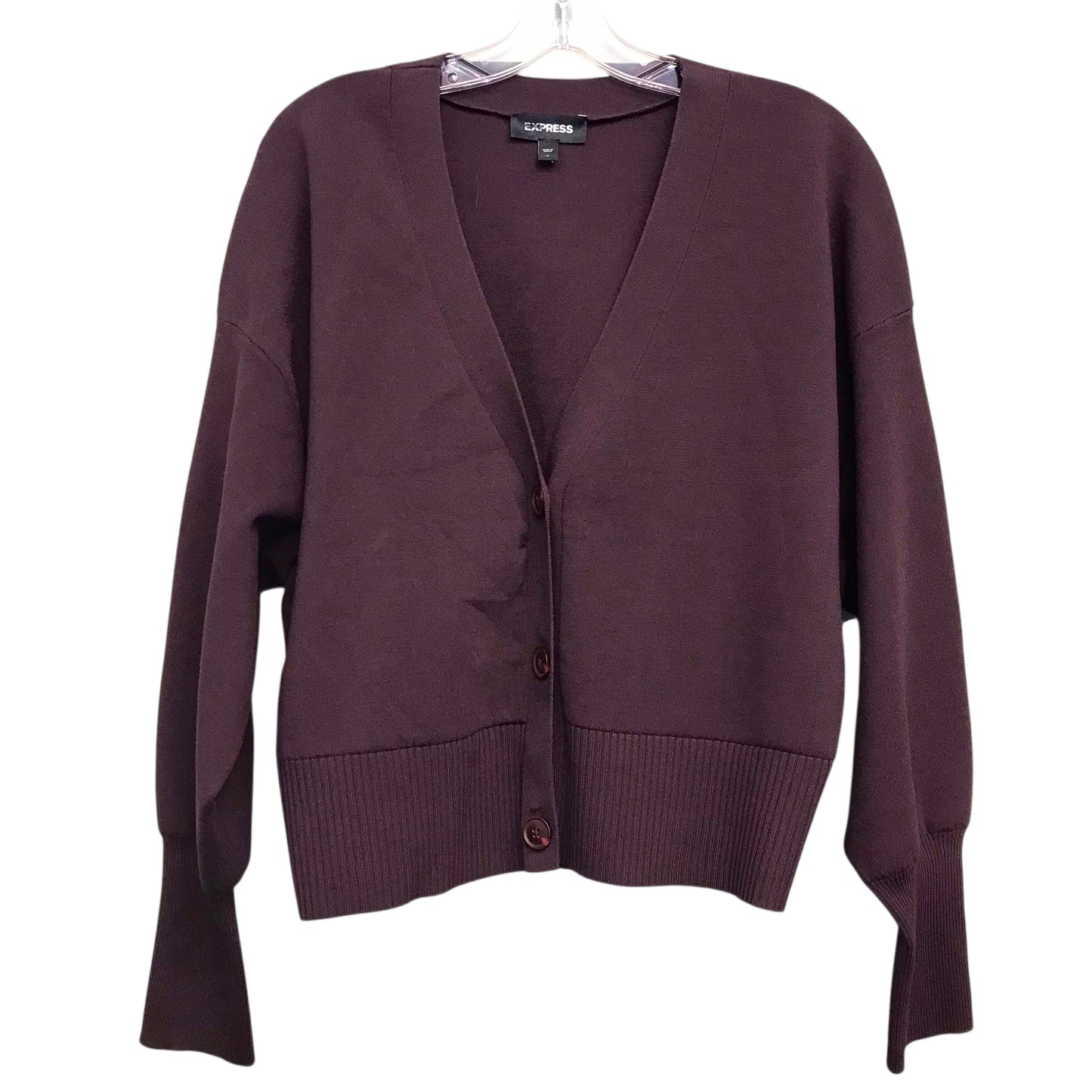 Cardigan By Express In Purple, Size:L