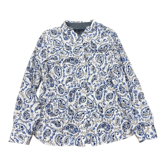 Blouse Ls By Tommy Hilfiger In Blue & White, Size:Xl