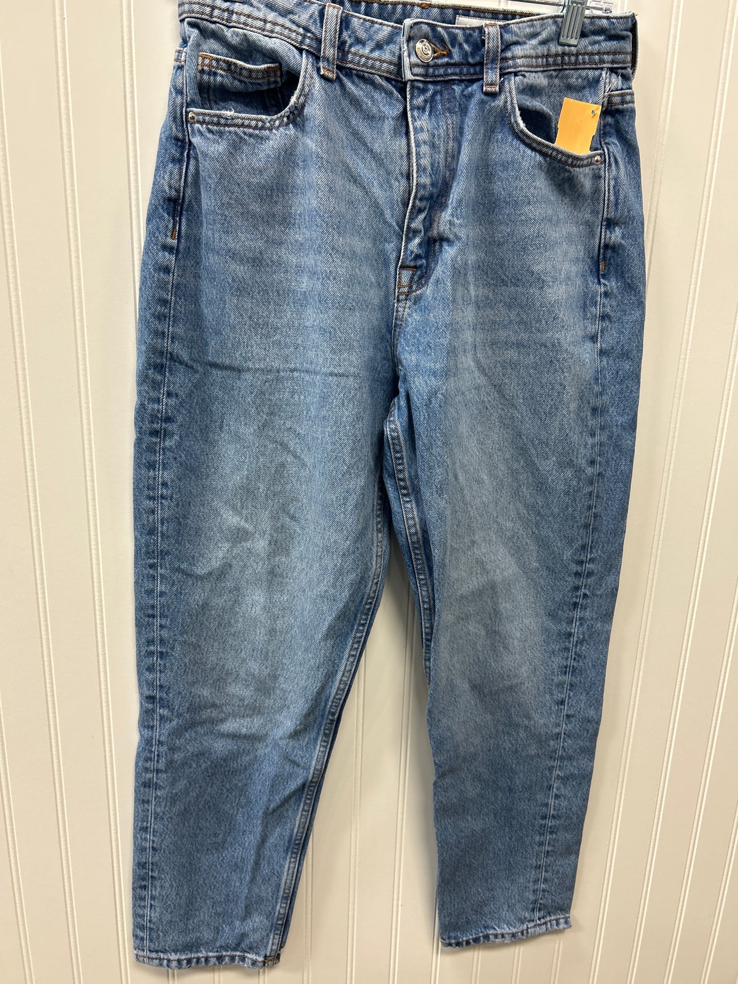 Jeans Wide Leg By Zara In Blue Denim, Size:6