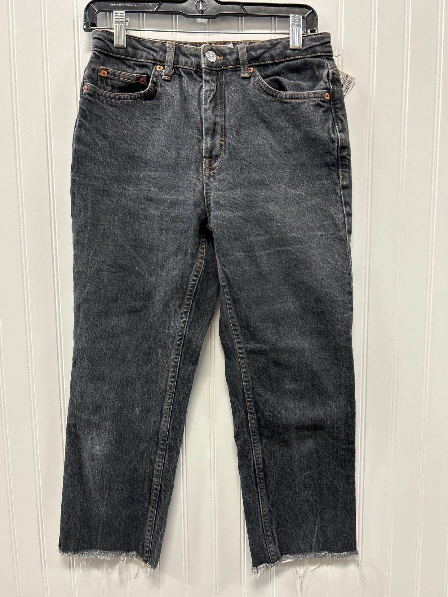 Jeans Straight By Topshop In Black Denim, Size:4