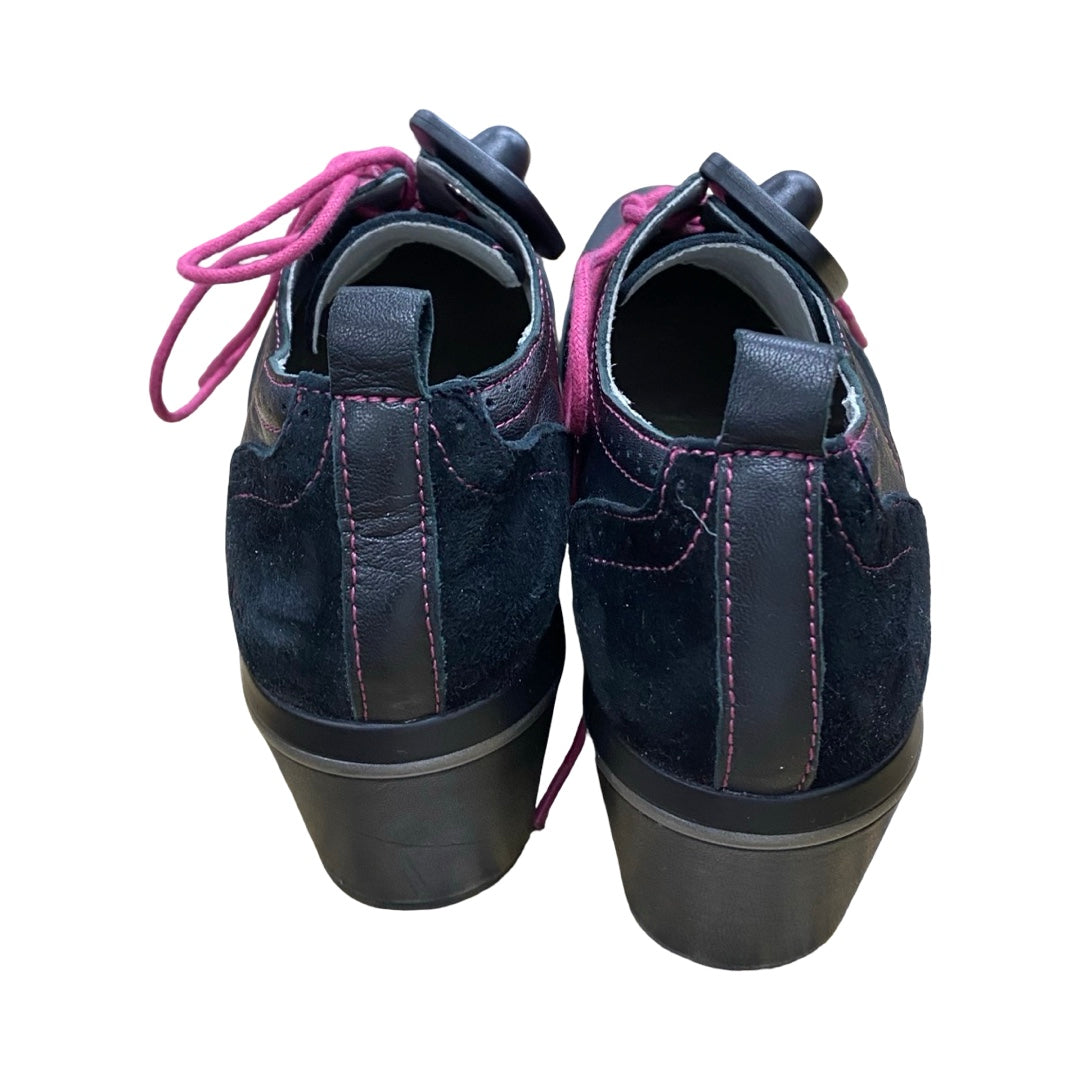 Shoes Heels Wedge By Jambu In Black & Pink, Size:8