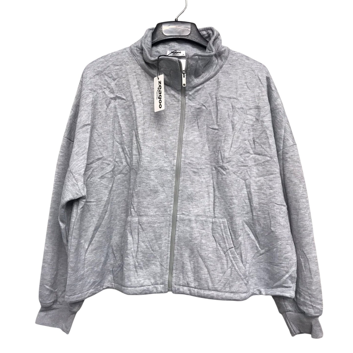 Athletic Jacket By Zeagoo In Grey, Size:Xl