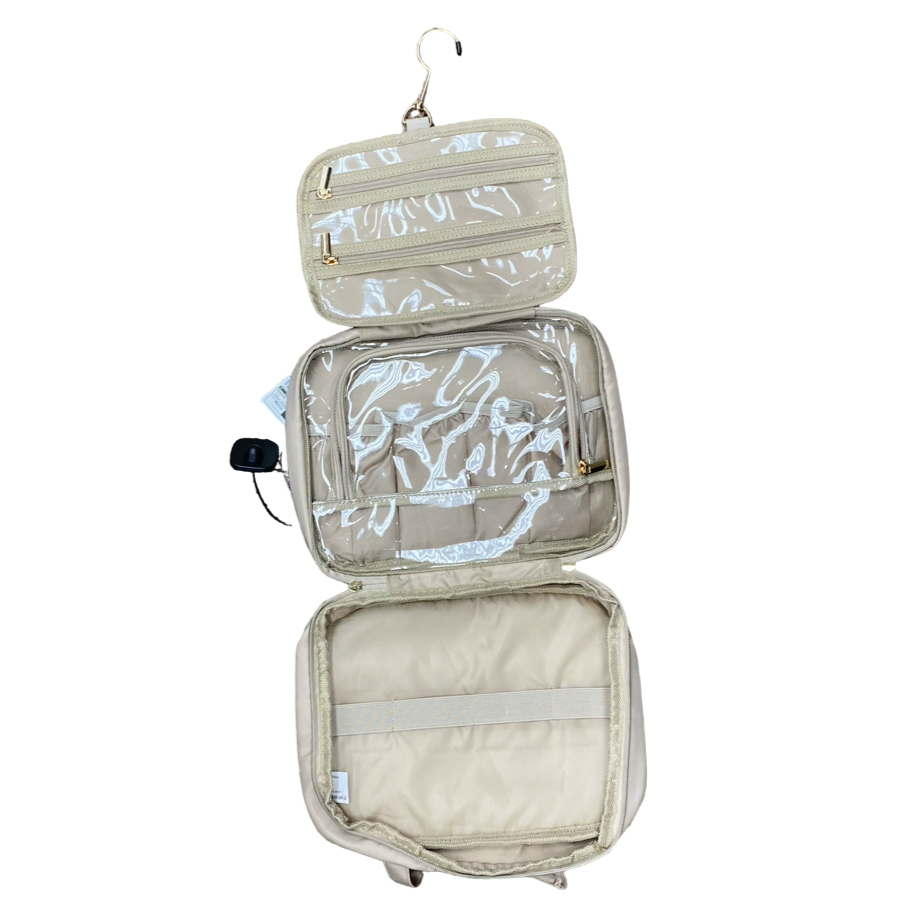 Makeup Bag By Paris Hilton In Tan, Size:Medium