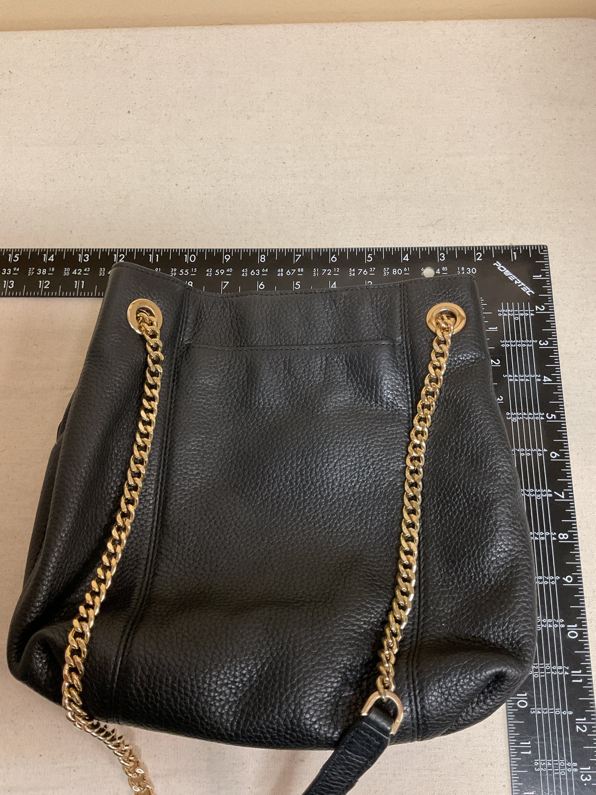 Tote Designer By Michael Kors In Black & Gold, Size:Medium