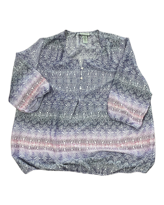 Top 3/4 Sleeve By Catherines In Purple, Size:1X
