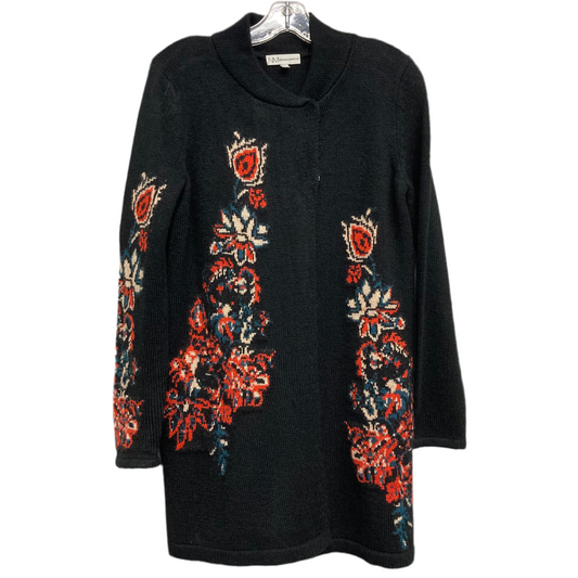 Sweater Cardigan Designer By Neiman Marcus In Black & Orange, Size:S