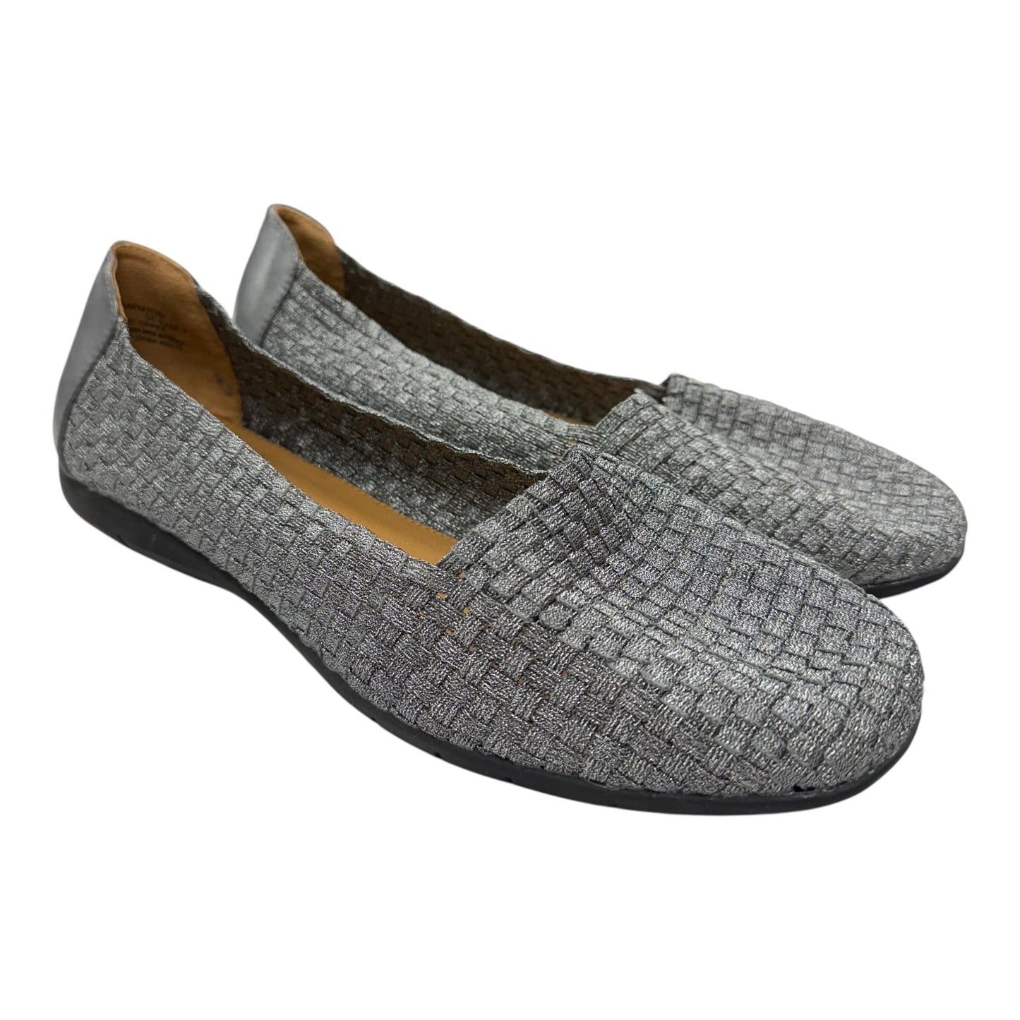 Shoes Flats By Comfortview In Silver, Size:12