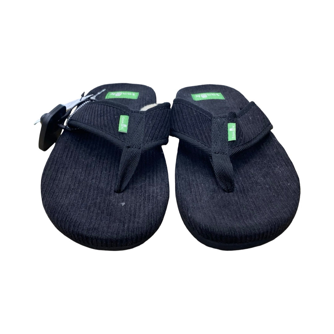 Sandals Flip Flops By Sanuk In Black, Size:9