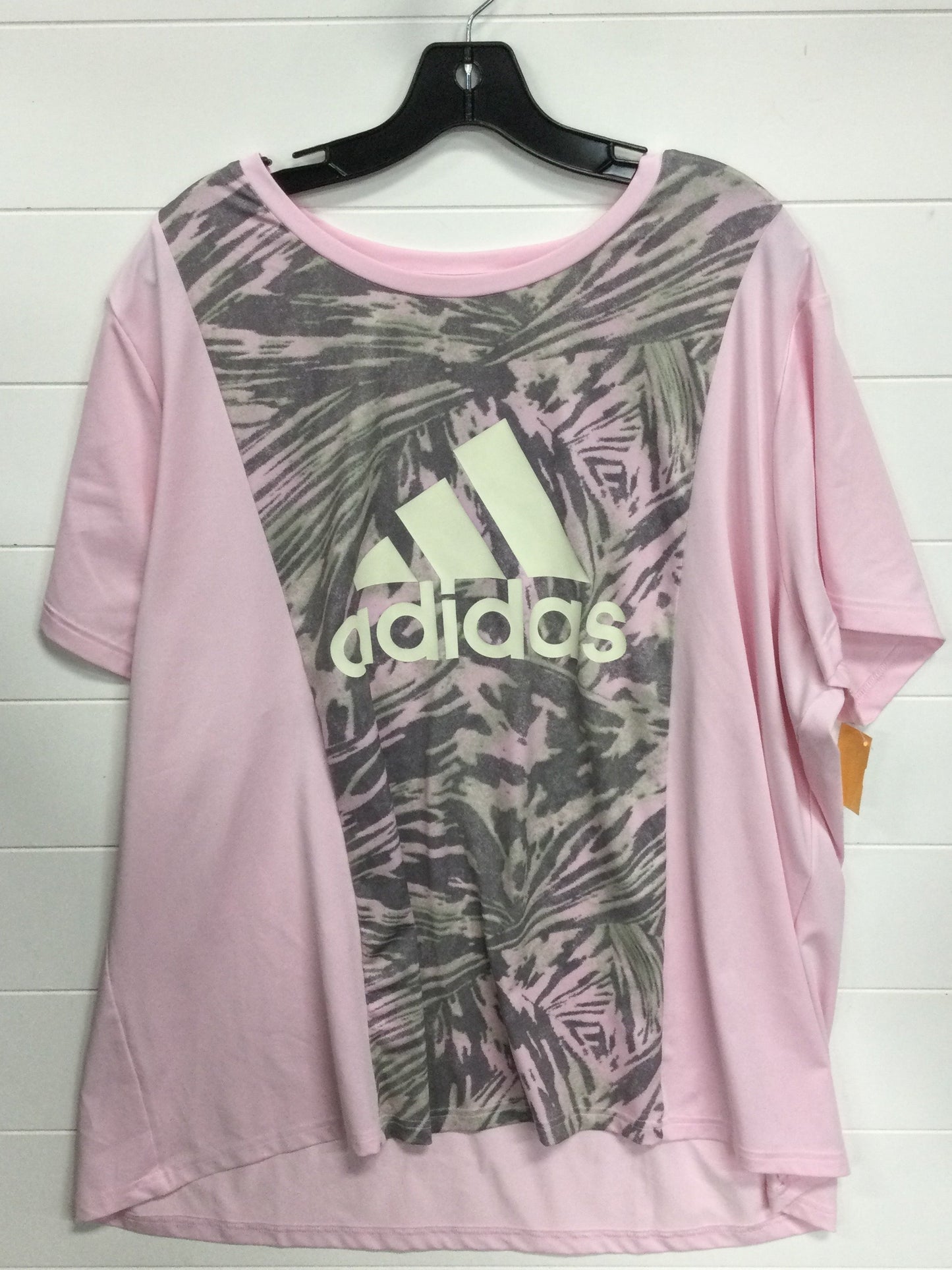 Athletic Top Ss By Adidas In Pink, Size:3X