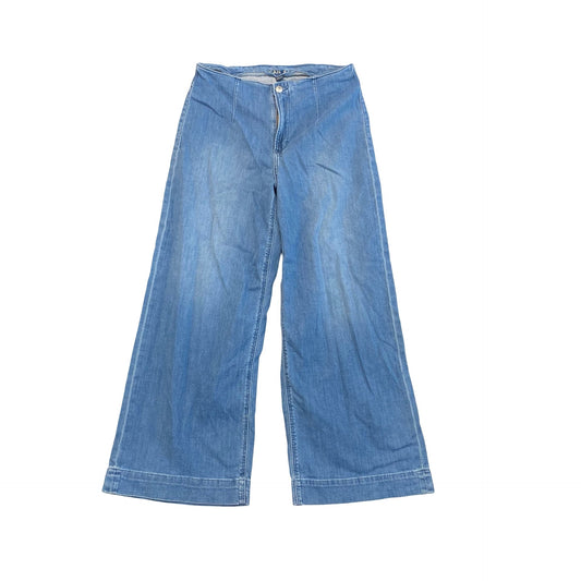 Jeans Wide Leg By American Eagle In Blue Denim, Size:10