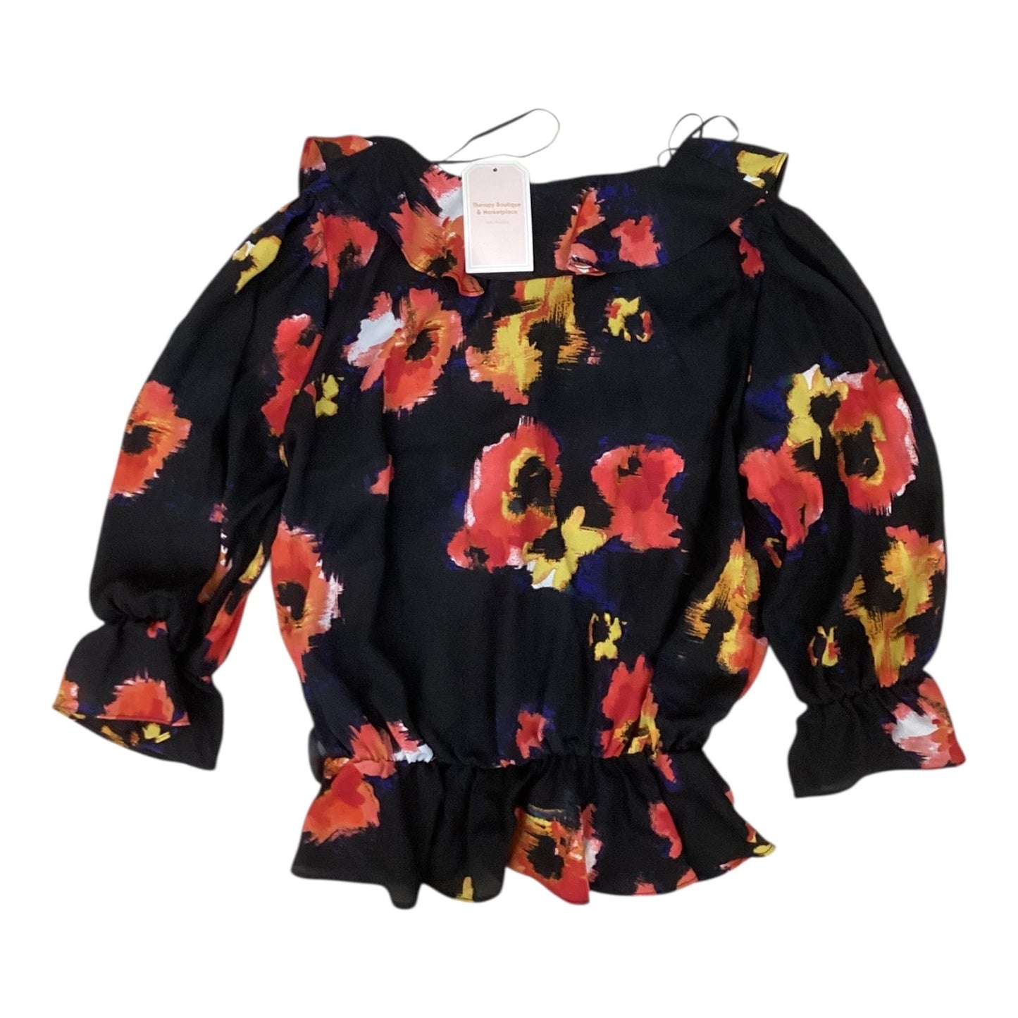 Blouse 3/4 Sleeve By Renee C In Floral Print, Size:S