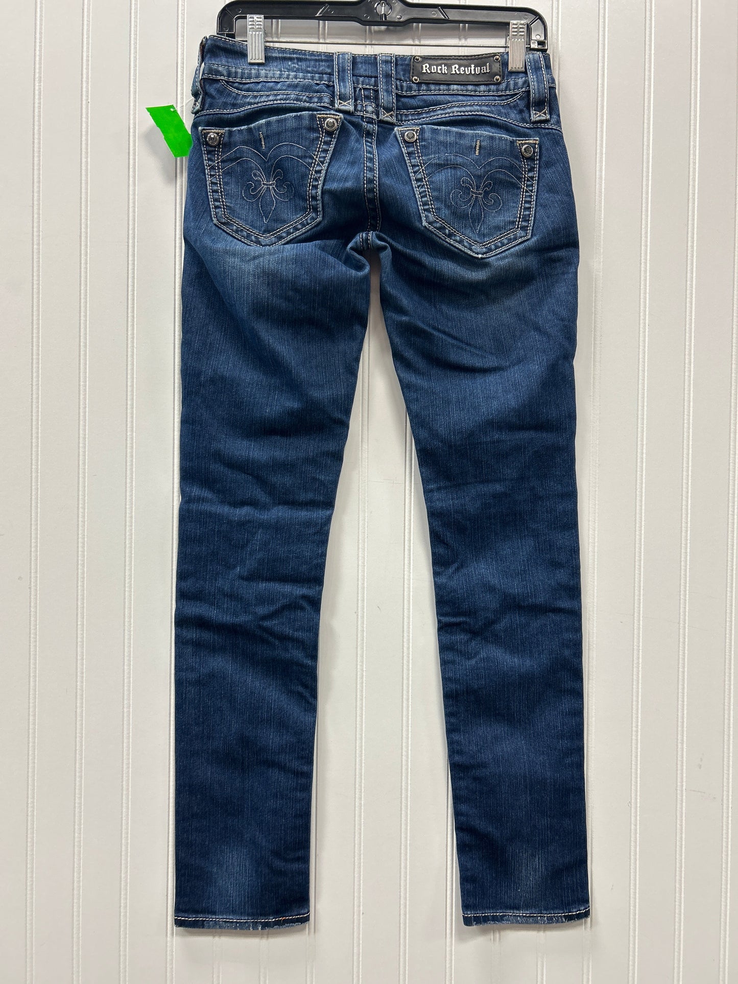 Jeans Straight By Rock Revival In Blue Denim, Size:4