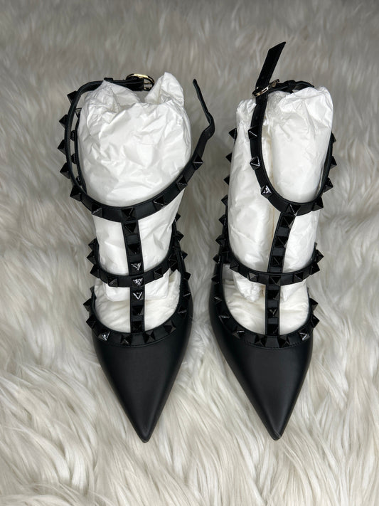 Sandals Luxury Designer By Valentino-Garavani In Black, Size:7.5