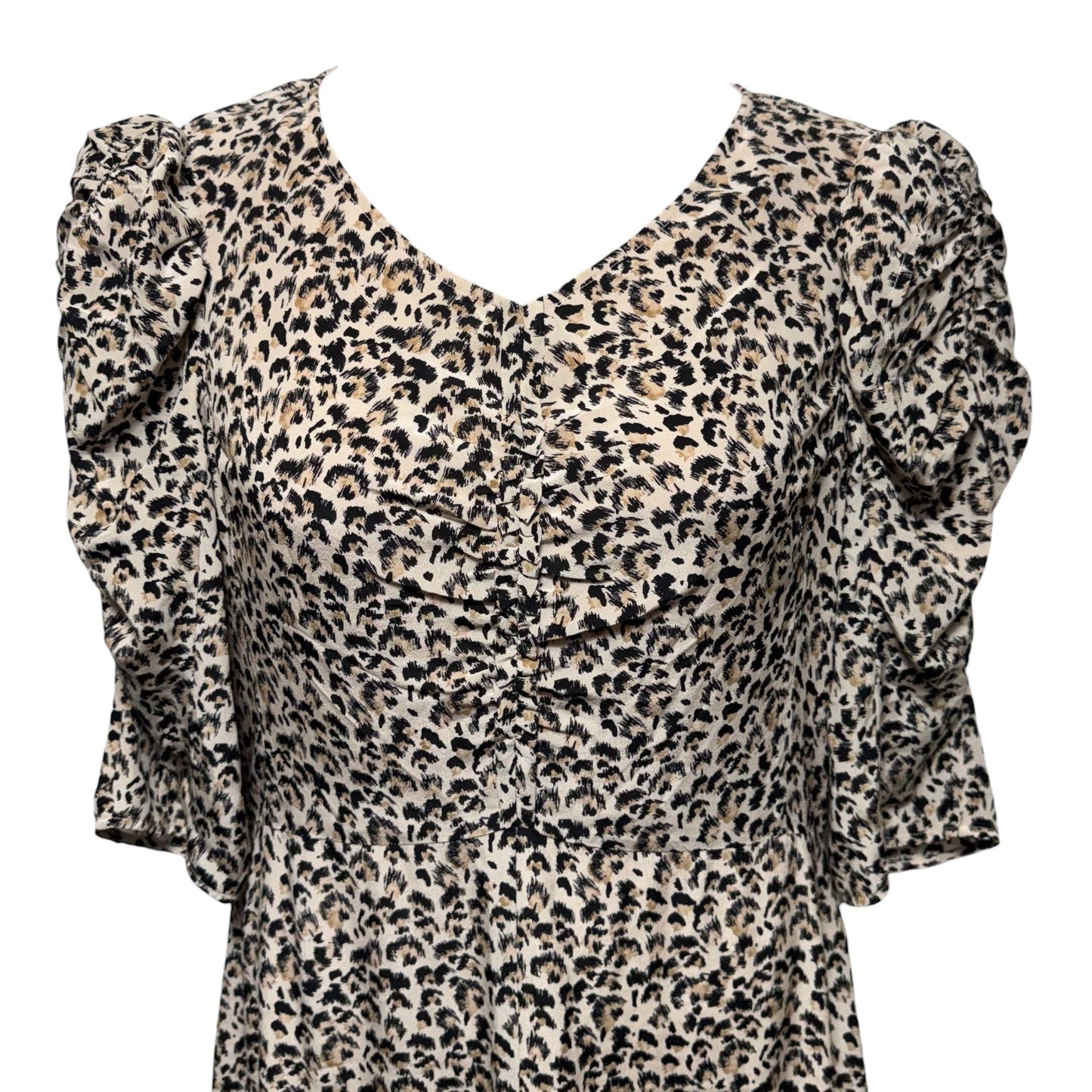 Silk Midi Dress By Rebecca Taylor In Leopard Print, Size: M ESTIMATED