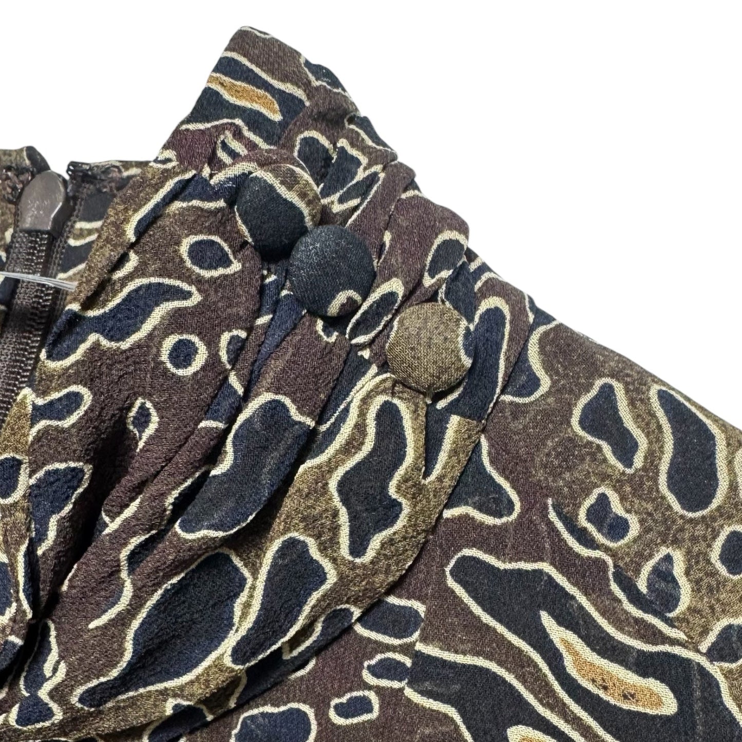 Silk Blouse Designer By Tory Burch In Black & Brown, Size: 10