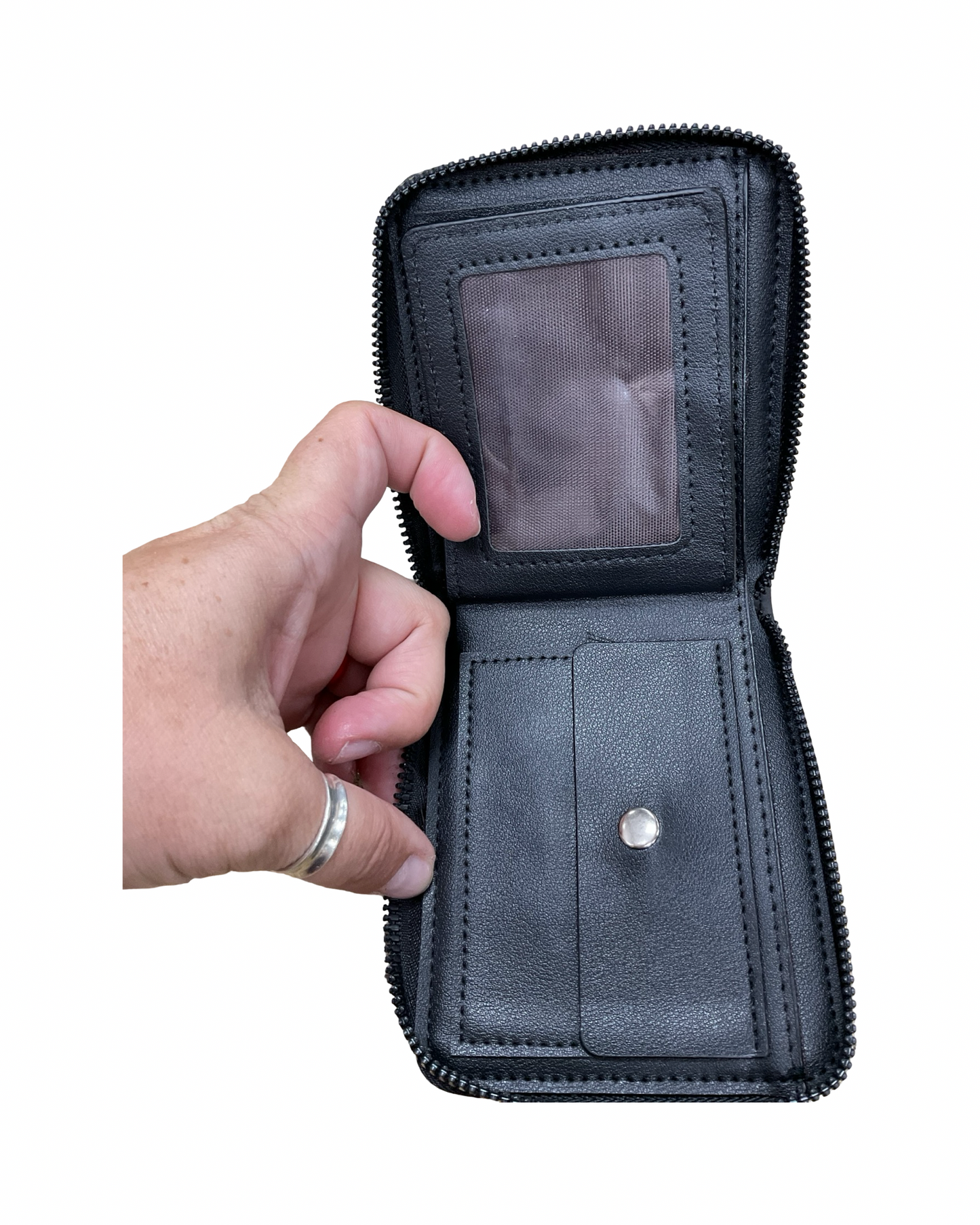Wallet Leather By Clothes Mentor In Black, Size:Small