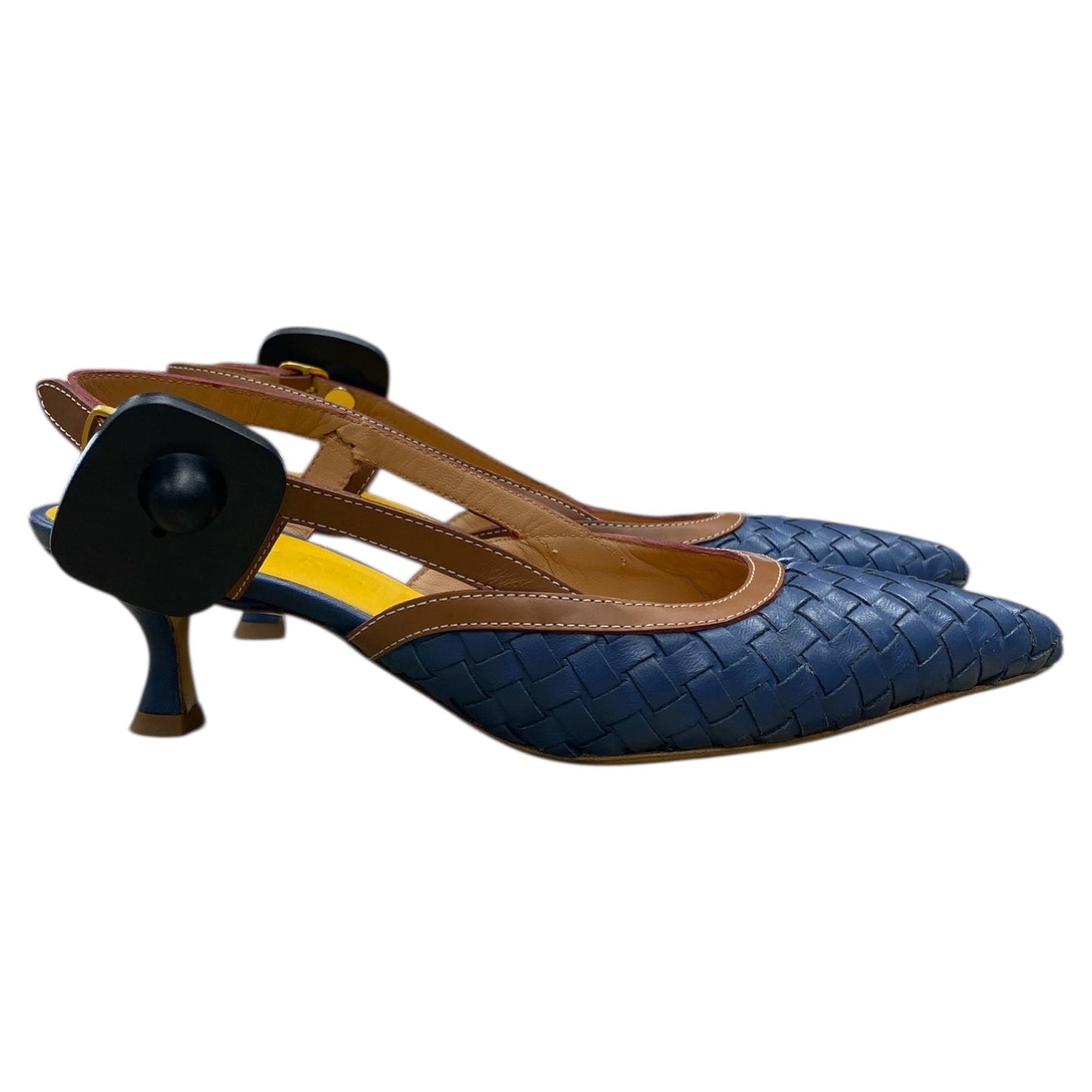 Shoes Designer By Mara Bini In Blue & Brown, Size:9