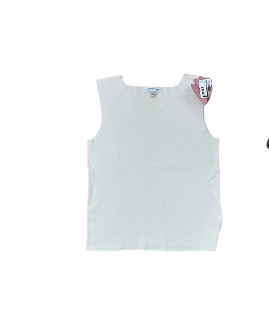 Top Sleeveless By Coldwater Creek In Cream, Size:L