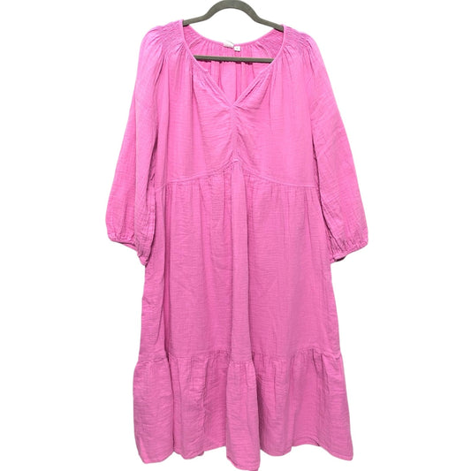 Dress Casual Midi By Old Navy In Pink, Size:Xl