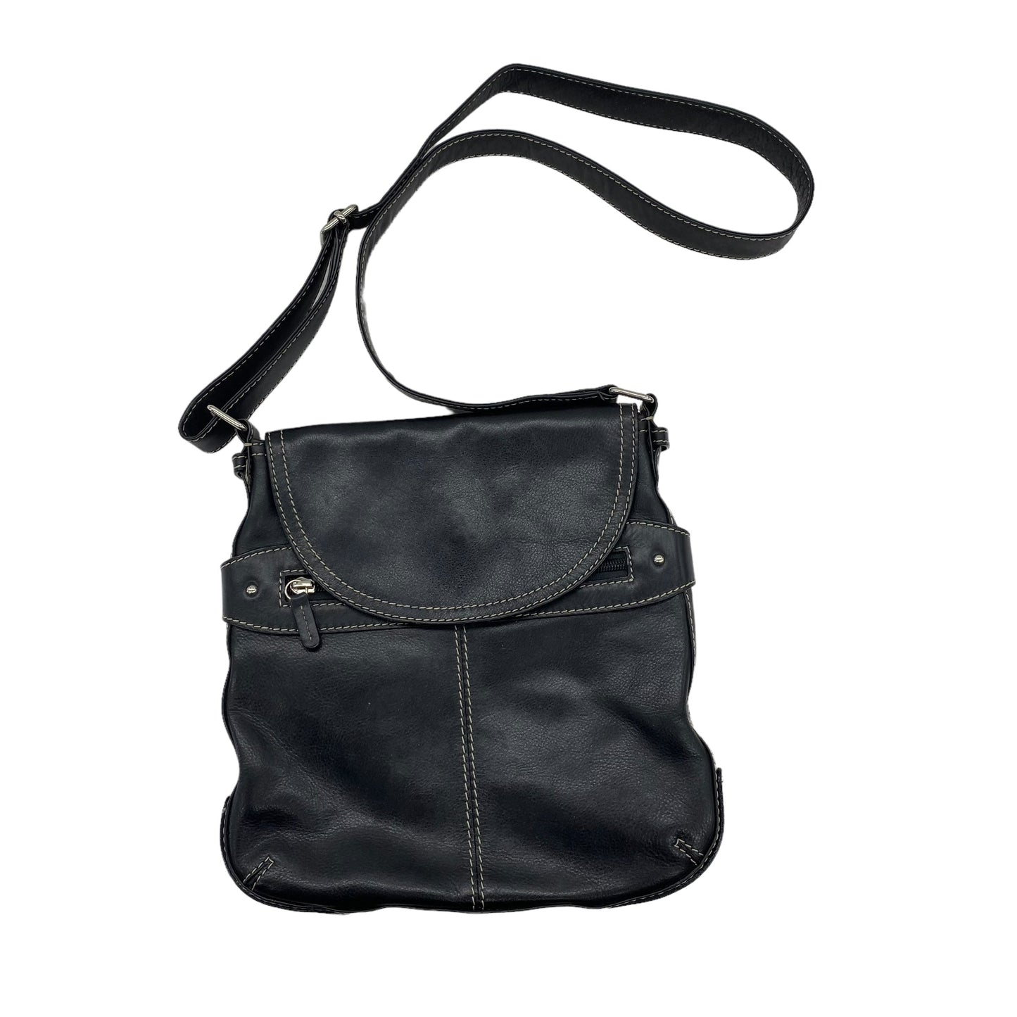 BLACK CROSSBODY LEATHER by CLOTHES MENTOR Size:LARGE