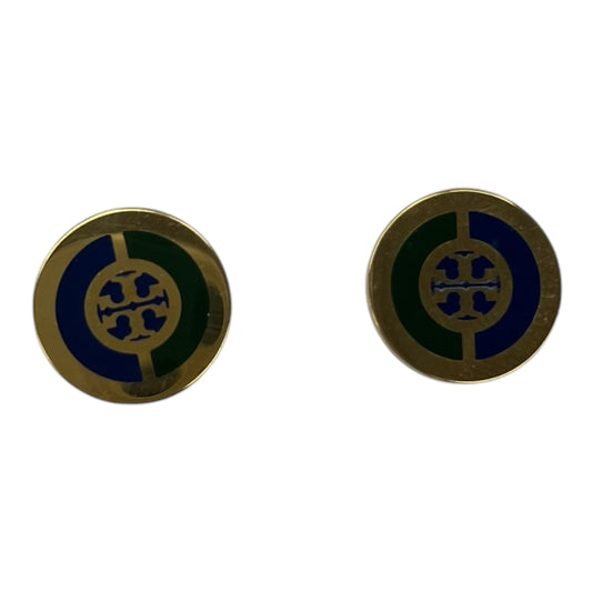 Earrings Designer By Tory Burch In Gold & Green