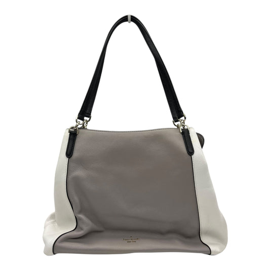 Handbag Designer By Kate Spade In Grey & White, Size:Medium