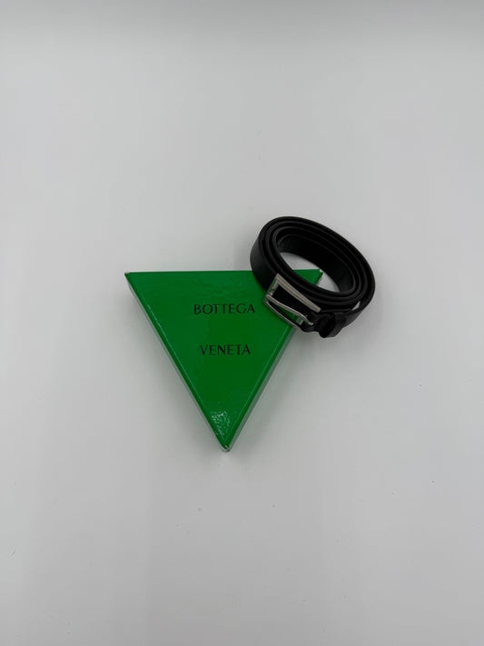 Belt Luxury Designer By Bottega Veneta In Black & Silver