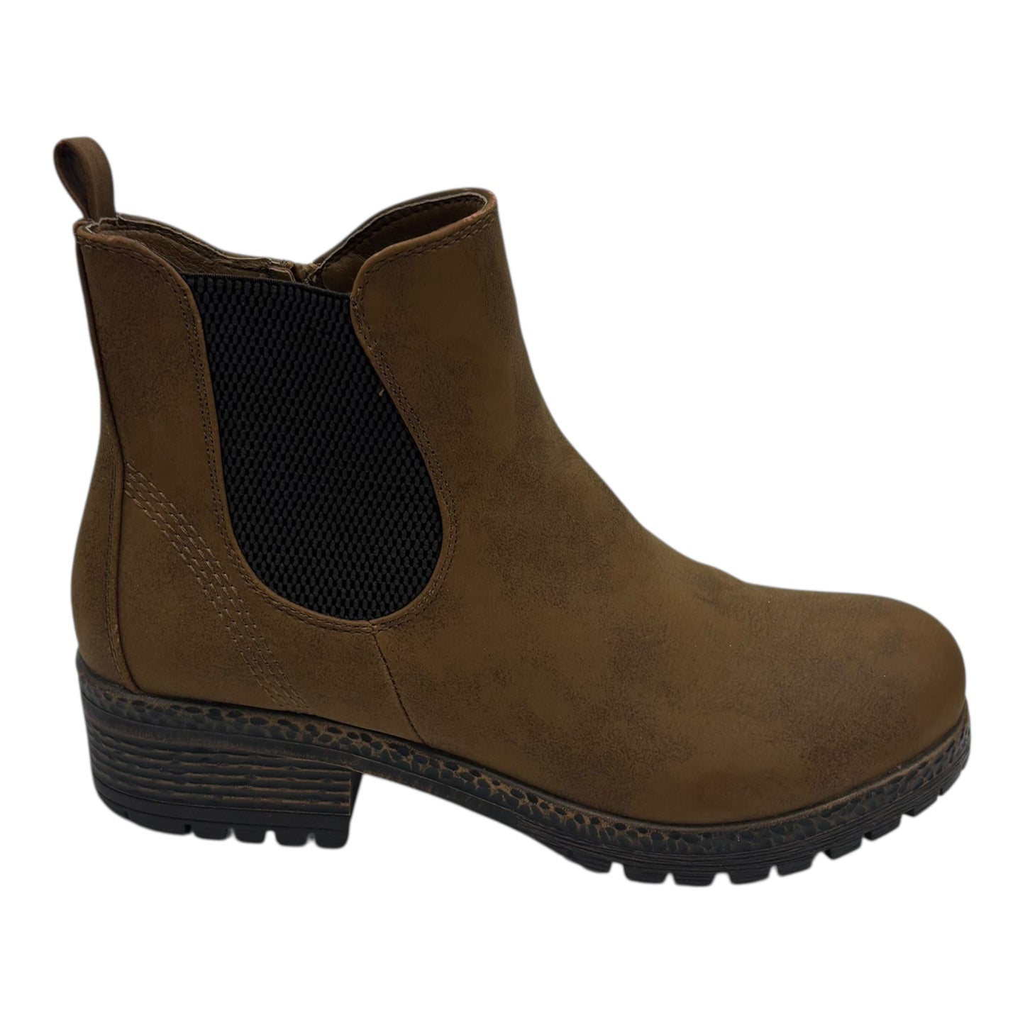 Boots Ankle Heels By Clothes Mentor In Brown, Size:8