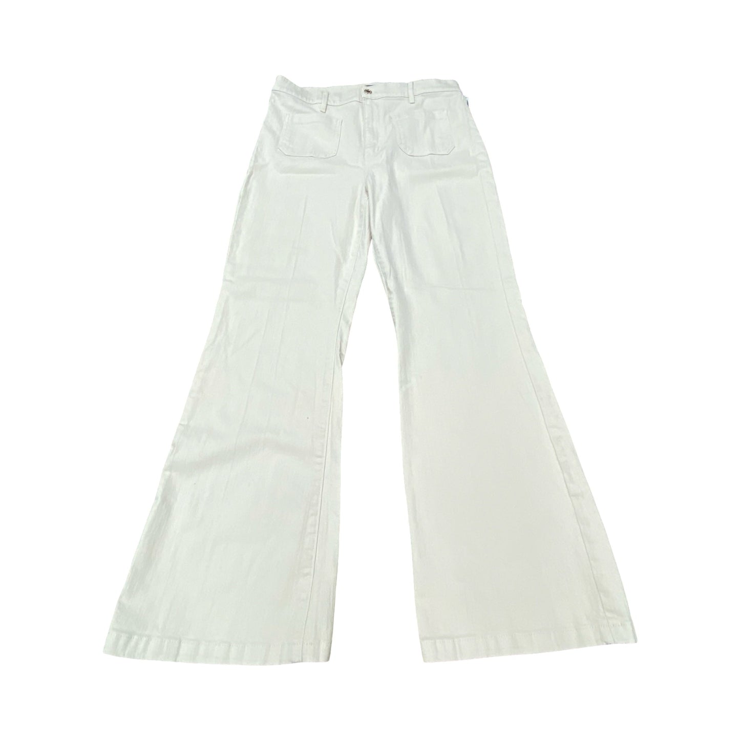 Jeans Flared By Ann Taylor In Beige, Size:12