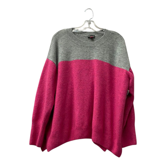 Sweater By Vince Camuto In Grey & Pink, Size:2X